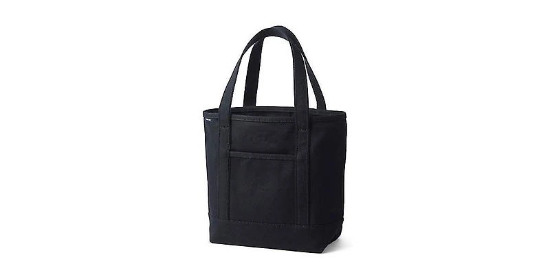 Lands' End Medium Solid Color 5 Pocket Open Top Canvas Tote Bag