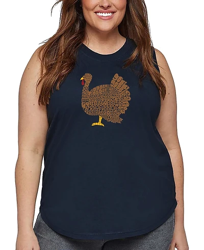 La Pop Art Plus Thanksgiving Word Tank Top