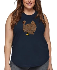 La Pop Art Plus Thanksgiving Word Tank Top