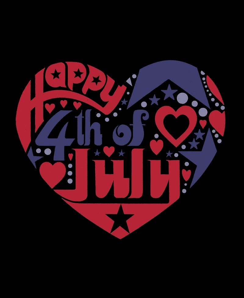 La Pop Art Plus July 4th Heart Word Tank Top
