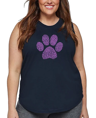 La Pop Art Plus Xoxo Dog Paw Word Tank Top