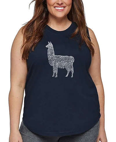 La Pop Art Plus Llama Mama Word Tank Top