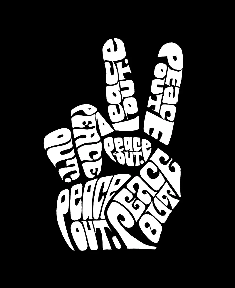 La Pop Art Plus Peace Out Word Tank Top