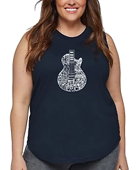 La Pop Art Plus Rock Guitar Head Word Tank Top