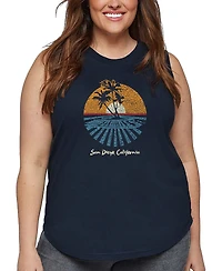 La Pop Art Plus Cities San Diego Word Tank Top
