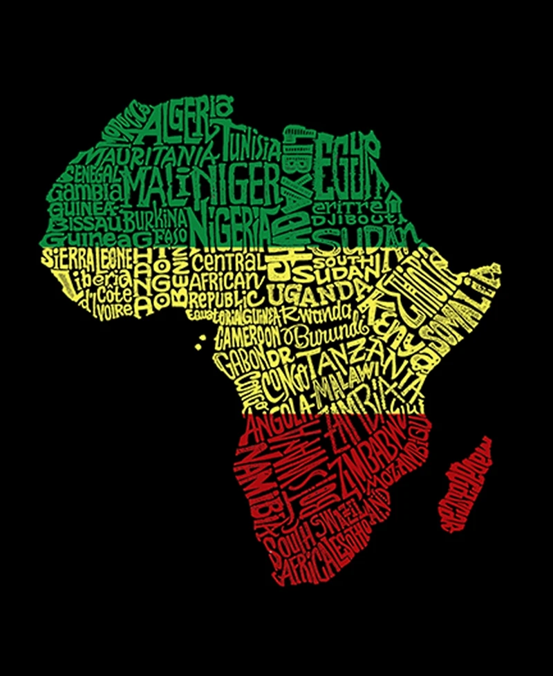 La Pop Art Plus Countries Africa Word Tank Top