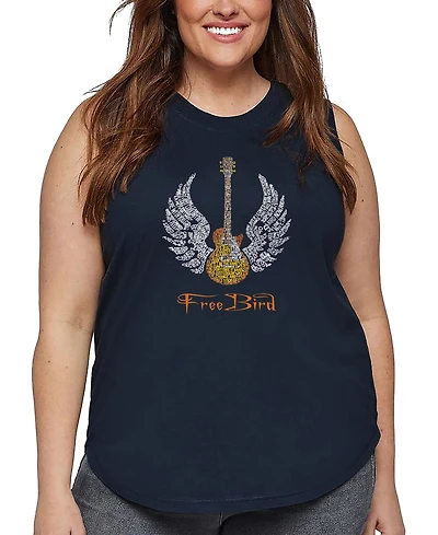 La Pop Art Plus Lyrics To Freebird Word Tank Top