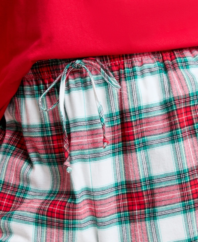 Holiday Lane's Women's Plus Merry Plaid Crew Neck Matching Family Pajamas Set, Created for Macy's