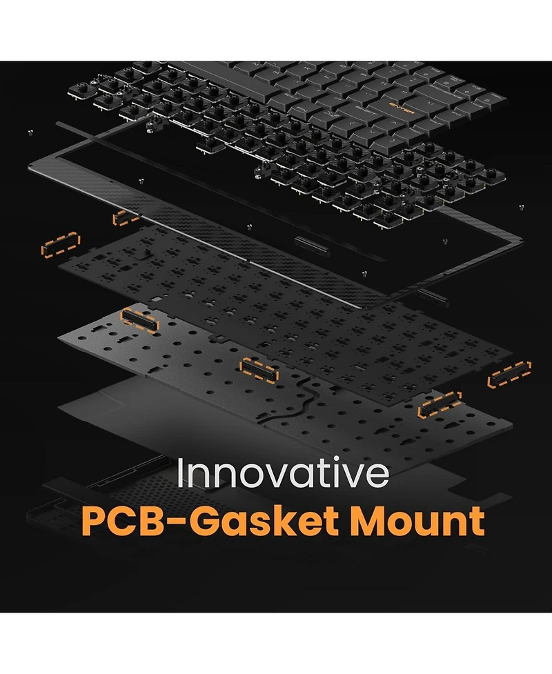 Lofree Edge Low Profile Mechanical Keyboard, 75% Rechargeable Bluetooth and Wired Connection for Windows, Mac Os/Pom Switches 2.0, Carbon Fiber Top Ca