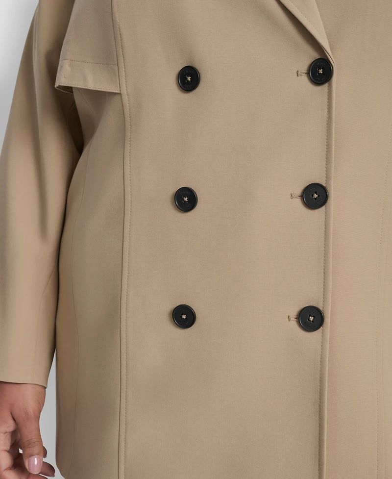 Dkny Plus Double Breasted Trench Jacket