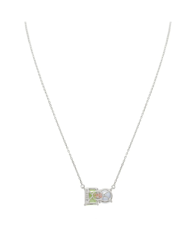 Suzy Levian New York Suzy Levian Sterling Silver Topaz Two Stone Necklace