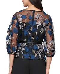 Alex Evenings Petite Embroidered Blouse