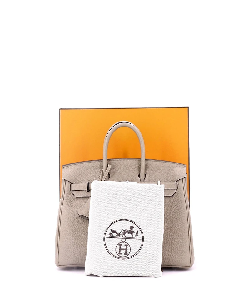 Pre-Owned Hermes Birkin Handbag Light Togo with Palladium Hardware