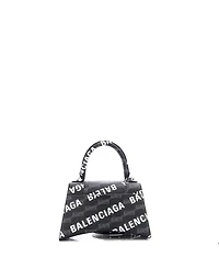 Pre-Owned Balenciaga Small Hourglass Top Handle Bag Monogram Coated Canvas