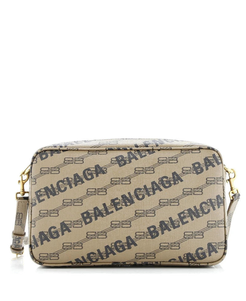 Pre-Owned Balenciaga Medium Signature Camera Bag Bb Monogram Coated Canvas