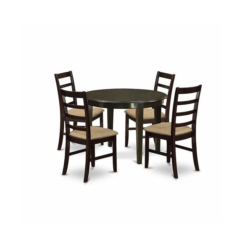 East West Furniture 5 Pc small Kitchen Table set-round Kitchen Table and 4 Dining Chairs