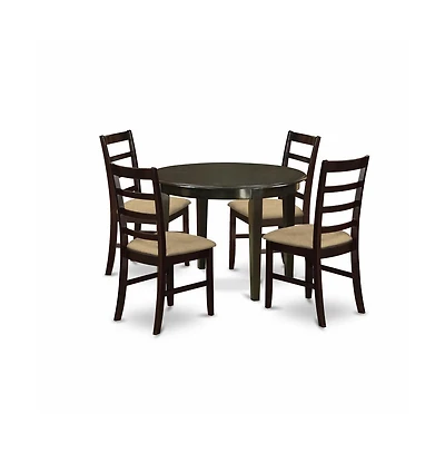 East West Furniture 5 Pc small Kitchen Table set-round Kitchen Table and 4 Dining Chairs