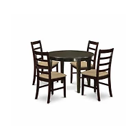 East West Furniture 5 Pc small Kitchen Table set-round Kitchen Table and 4 Dining Chairs