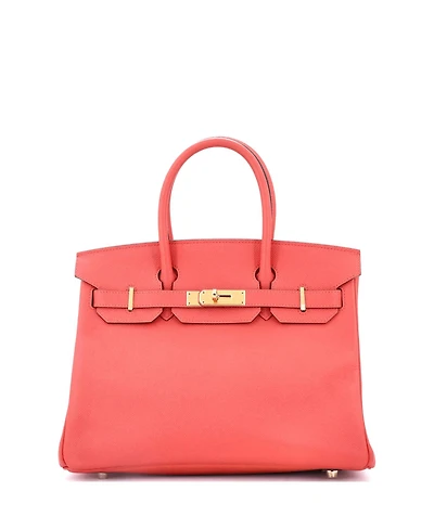 Pre-Owned Hermes Birkin 30 Handbag Red Epsom with Gold Hardware