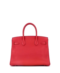 Pre-Owned Hermes Birkin 30 Handbag Red Togo with Gold Hardware