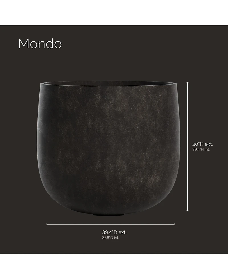 Cosapots Mondo Large Planter – Stone Finish Fiberglass Indoor/Outdoor and Weather-Resistant Round D x H