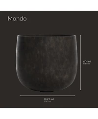 Cosapots Mondo Large Planter – Stone Finish Fiberglass Indoor/Outdoor and Weather-Resistant Round D x H