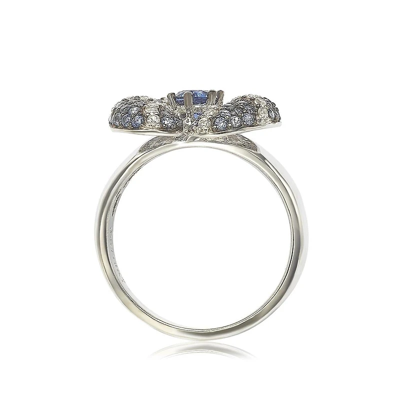 Suzy Levian New York Suzy Levian Sterling Silver Sapphire & Created White Sapphire Whimsical Heart Ring