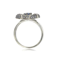 Suzy Levian New York Suzy Levian Sterling Silver Sapphire & Created White Sapphire Whimsical Heart Ring