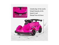 6V Kids Ride-On Go-Kart with Remote Control and Safety Belt - Pink