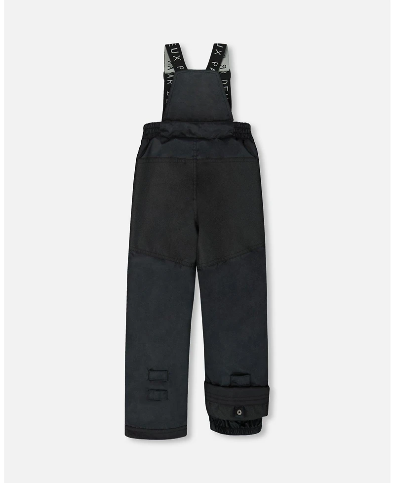 Deux par Toddler Boys Two-Piece Play Snowsuit with Printed Jacket and Solid Pant Black - Toddler|Child