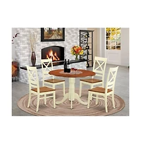 East West Furniture 5 Pc small Kitchen Table set - Kitchen Table and 4 dinette Chairs