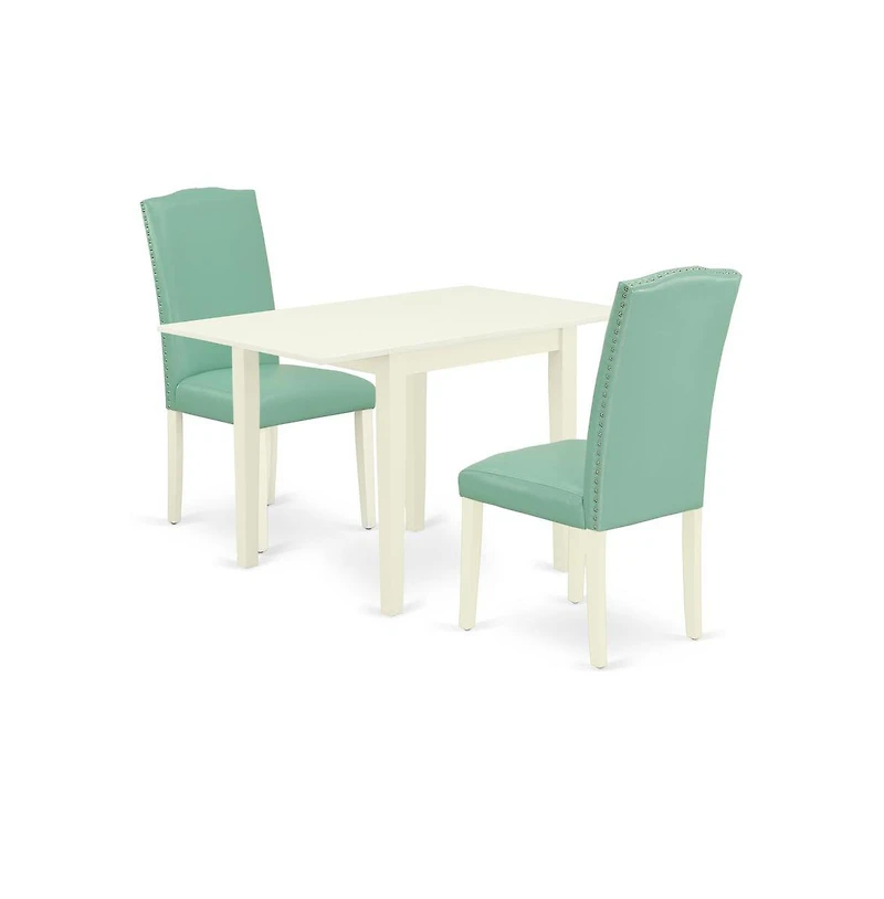 East West Furniture Dining Room Set Linen White