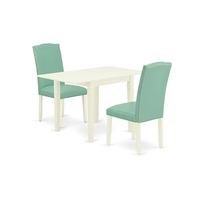 East West Furniture Dining Room Set Linen White