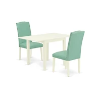 East West Furniture Dining Room Set Linen White