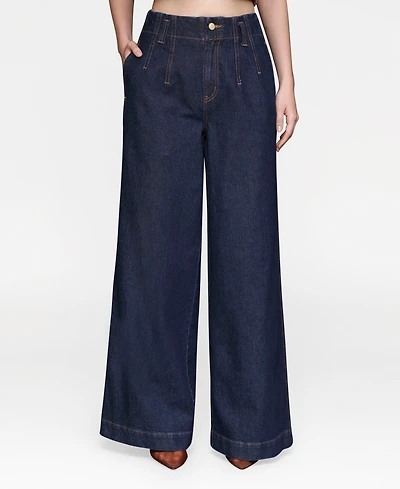 Avec Les Filles Women's Wide Leg Hollywood Waist Jeans