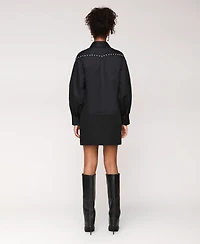 Avec Les Filles Women's Puff Sleeve Studded Shirt
