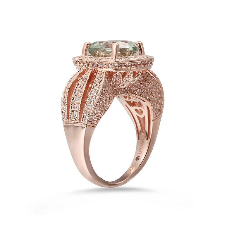 Suzy Levian New York Sterling Silver Cushion Cut Center Topaz Cocktail Ring