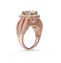 Suzy Levian New York Sterling Silver Cushion Cut Center Topaz Cocktail Ring