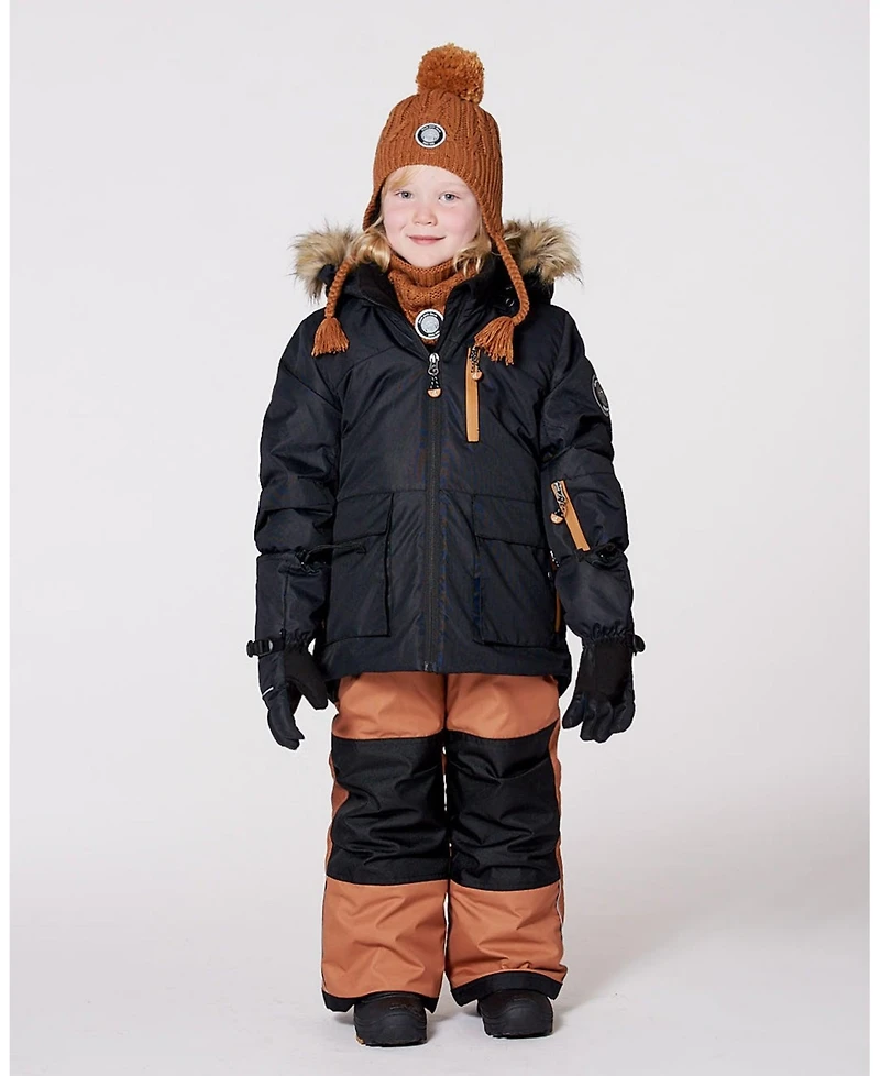 Deux par Boy Two-Piece Play Snowsuit with Contrast Jacket Brown Sugar