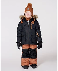 Deux par Boy Two-Piece Play Snowsuit with Contrast Jacket Brown Sugar