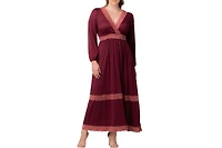 Kiyonna Women's Plus Lara Lace Trim Long Dress