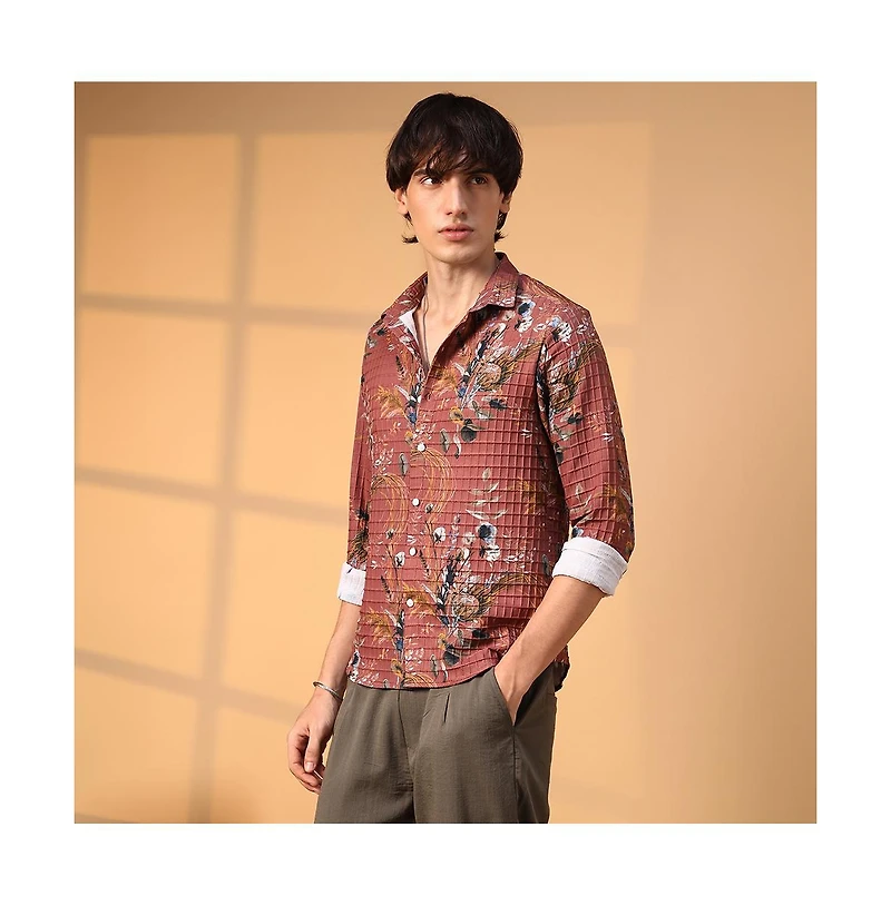 Campus Sutra Sunflower-Waffle Shirt