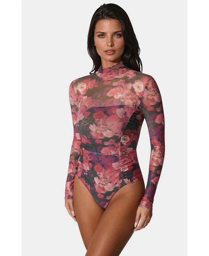 Bebe Floral Mesh Bodysuit