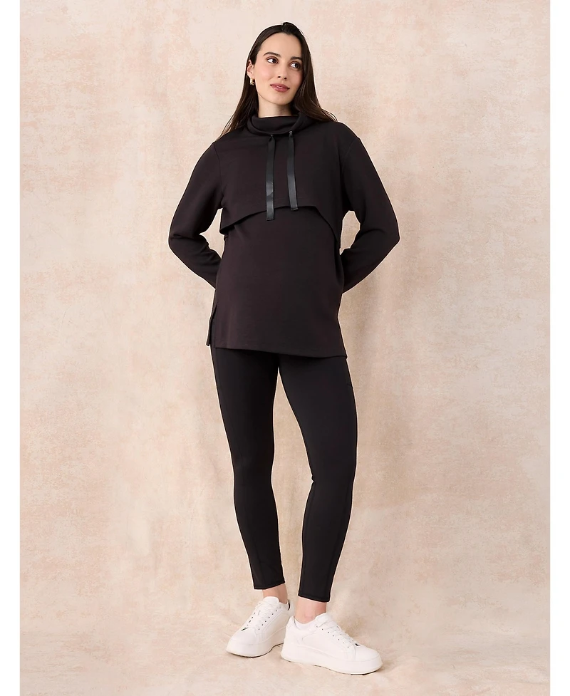 Women's Over the Belly Side Pocket Active Maternity Leggings - Motherhood