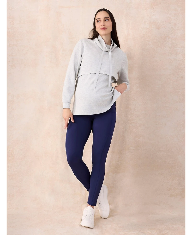 Women's Over the Belly Side Pocket Active Maternity Leggings