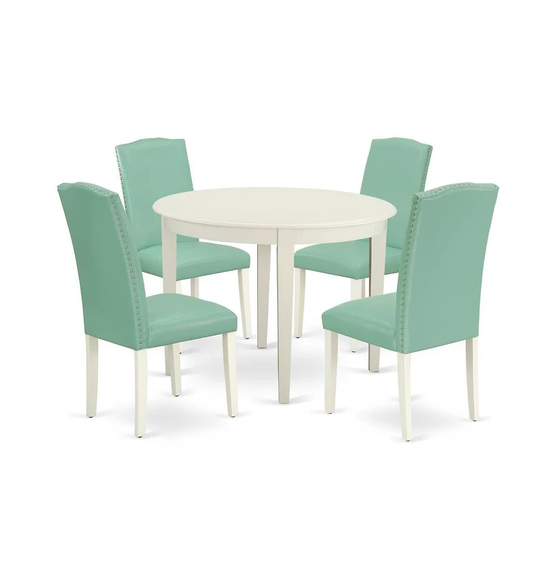 East West Furniture Dining Room Set Linen White
