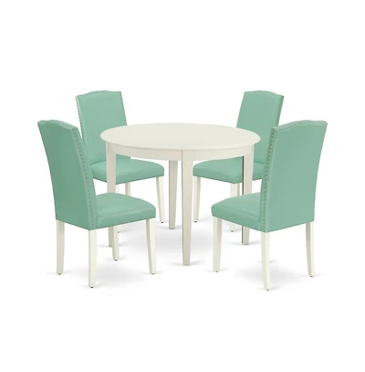East West Furniture Dining Room Set Linen White