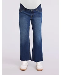 Motherhood Maternity Women's Under the Belly Wide Leg Crop Jeans