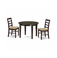 East West Furniture 3 Pc small Kitchen Table set-small Kitchen Table and 2 Dinette Chairs