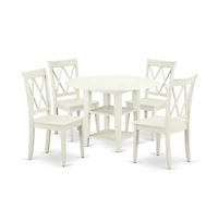 East West Furniture Dining Room Set Linen White